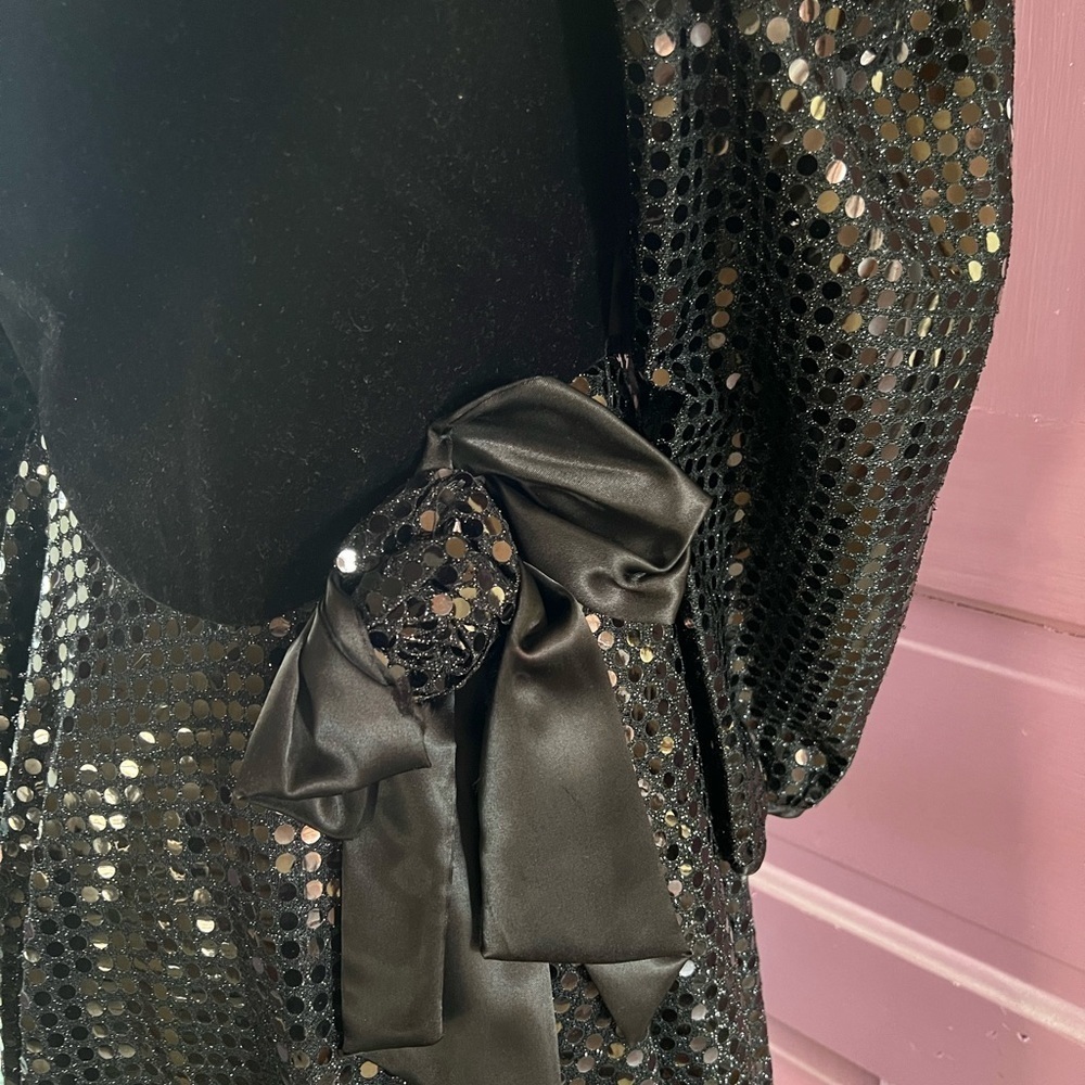 Vintage Memories Black Velvet & Sequin Party Dress - Picture 2 of 5